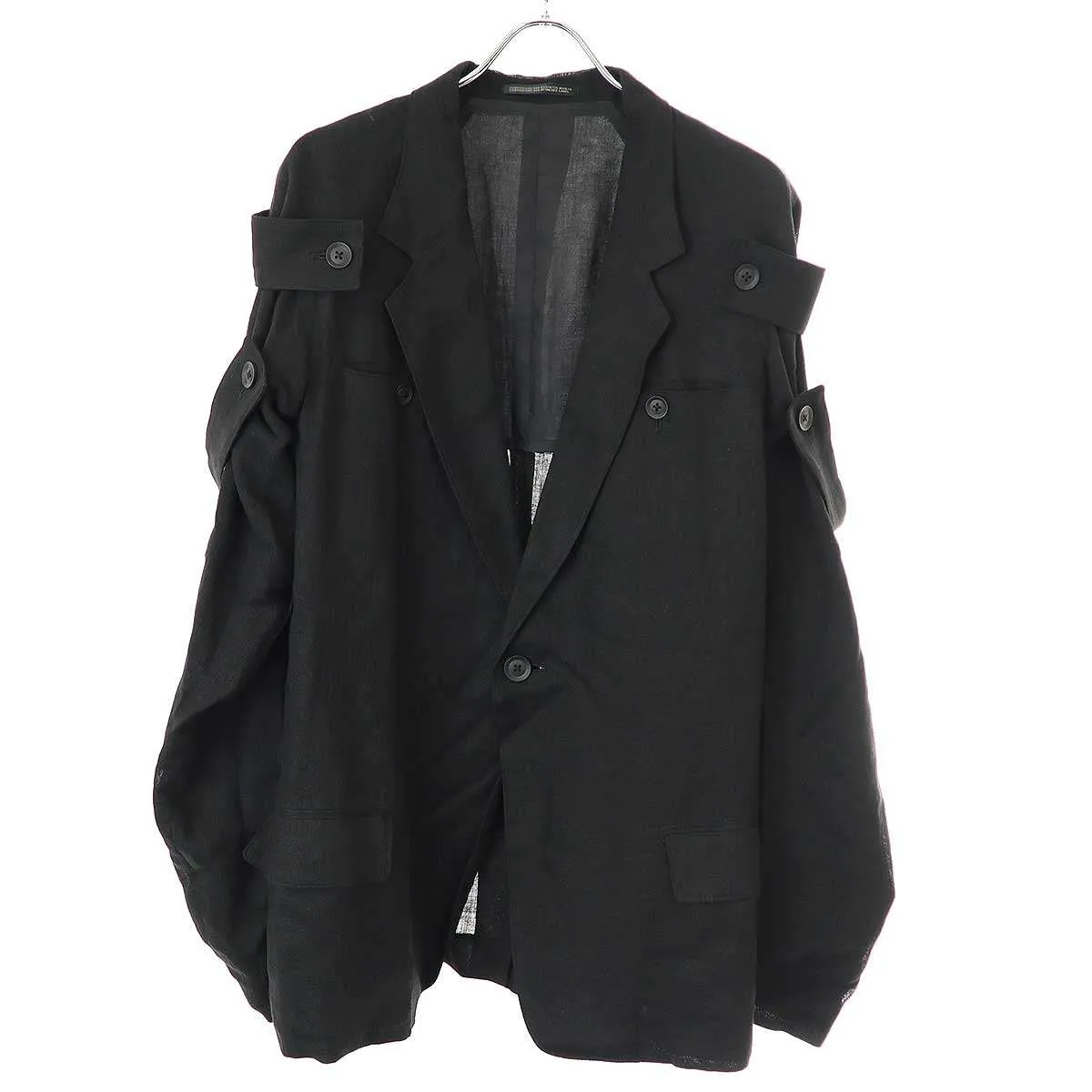 Yohji Yamamoto ヨウジヤマモト プールオム 24SS リネンエポレットテーラードジャケット HS-J13-319