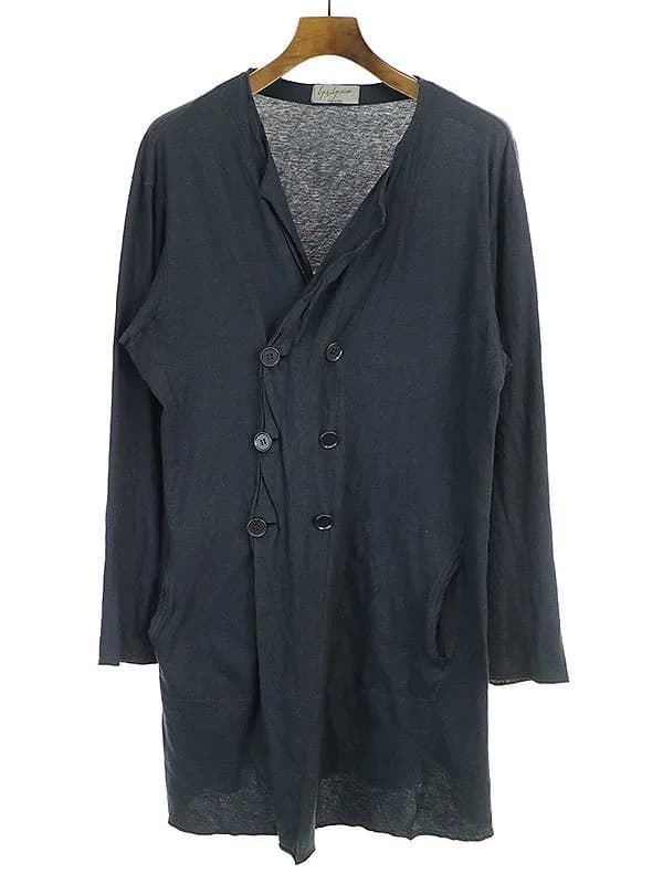 Yohji Yamamoto ヨウジヤマモト プール オム 12SS ダブルブレストコットンロングカーディガン