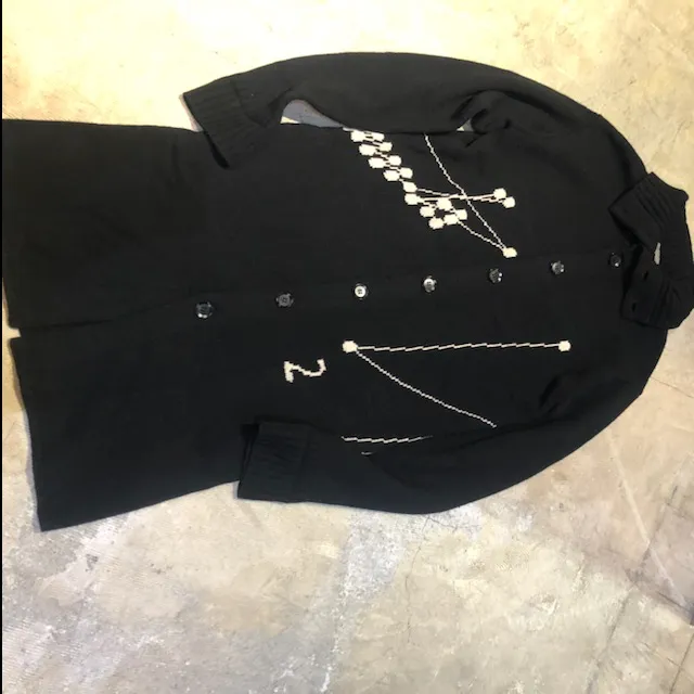 Yohji Yamamoto Yohji Yamamoto POUR HOMME 14AW LOOK40 点字ロゴハイネックロングニットカーディガン