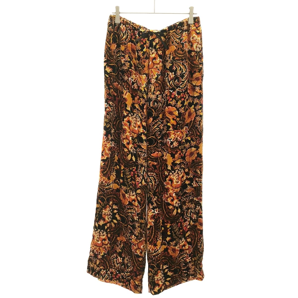 DRIES VAN NOTEN ドリスヴァンノッテン 22AW ベルベットフラワーイージーパンツ