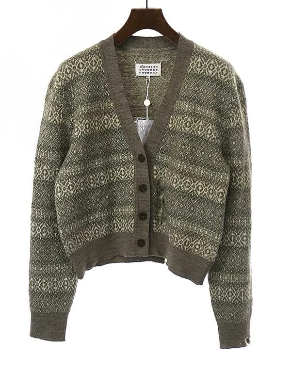 Maison Margiela メゾン マルタン マルジェラ 1 22SS インターシャウールニットカーディガン