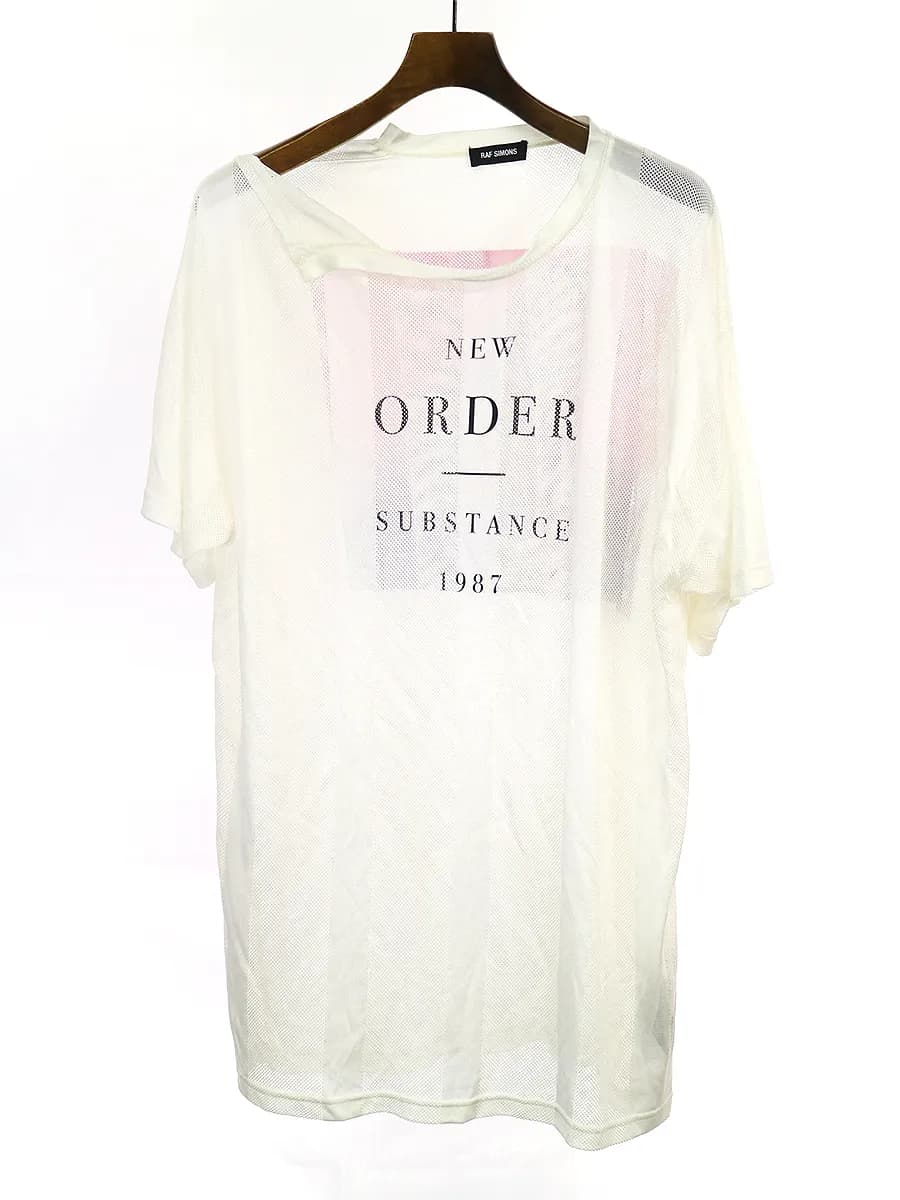 RAF SIMONS ラフシモンズ 18SS Regular fit net T-Shirt NEW Order PS メッシュTシャツ