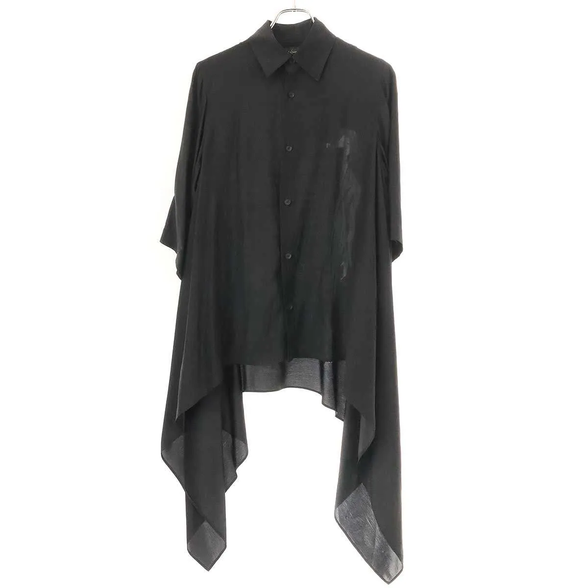 Yohji Yamamoto ヨウジヤマモトコレクションズ 22SS グラフィックプリント ショートスリーブシルクブラウスシャツ