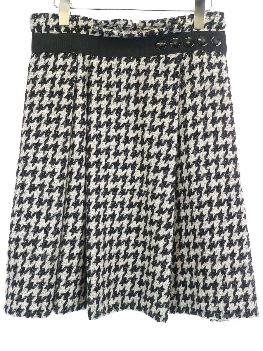 COMME des GARCONS トリコ コムデギャルソン 13AW ボックスプリーツハウンドトゥースウールスカート