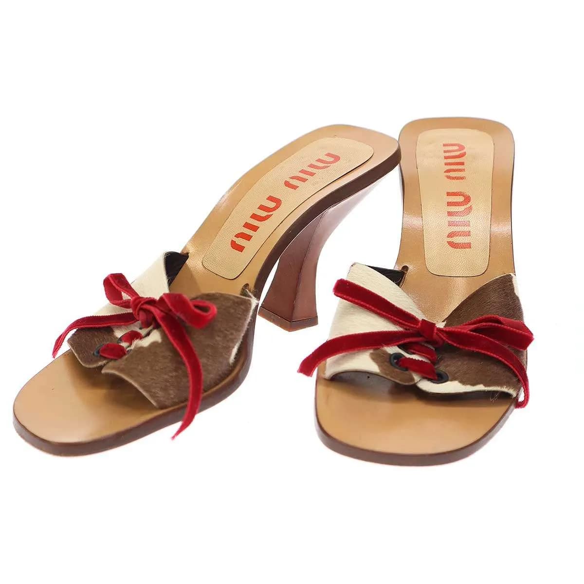 miu miu ミュウミュウ 1998SS Harako mules Sandal ハラコミュールサンダル
