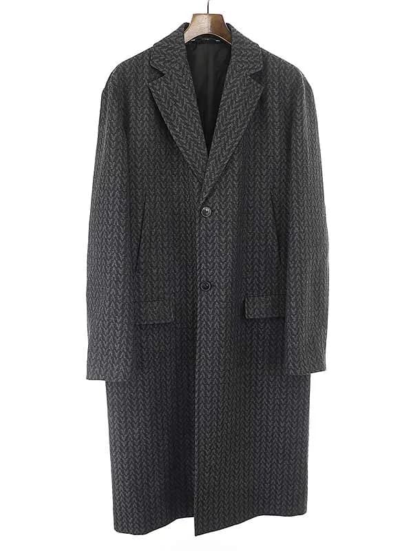 VALENTINO ヴァレンティノ 21AW Vロゴ総柄ウールチェスターコート