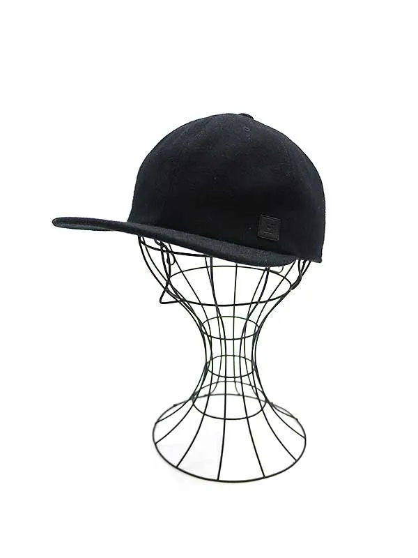 HERMES エルメス Hロゴレザーパッチ ウールフェルトキャップ