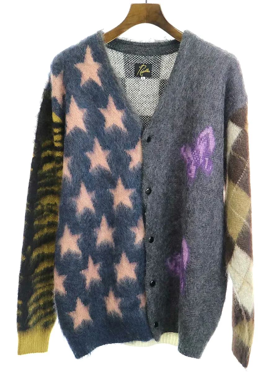 NEEDLES ニードルズ 20AW BEAMS別注 マルチパターンモヘヤニットカーディガン