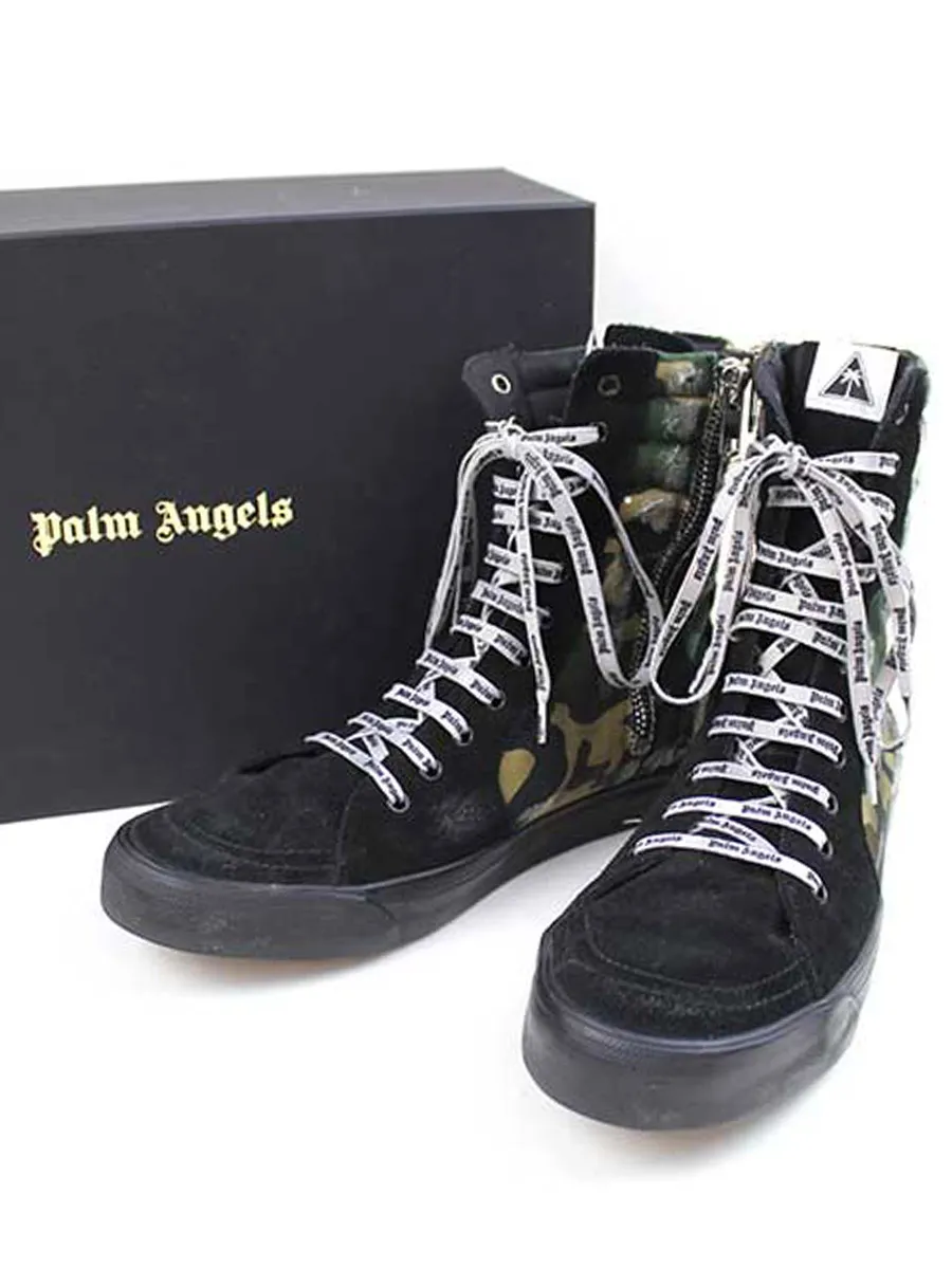 Palm Angels パームエンジェル 17AW ダメージ加工ハイカットレザースニーカー