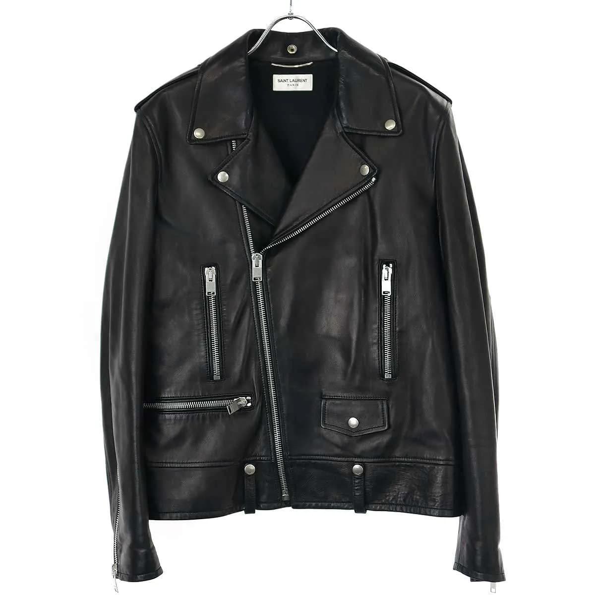 SAINT LAURENT サンローラン パリ 16SS L01 Classic Motorcycle Jacket ラムレザーダブルライダースジャケット