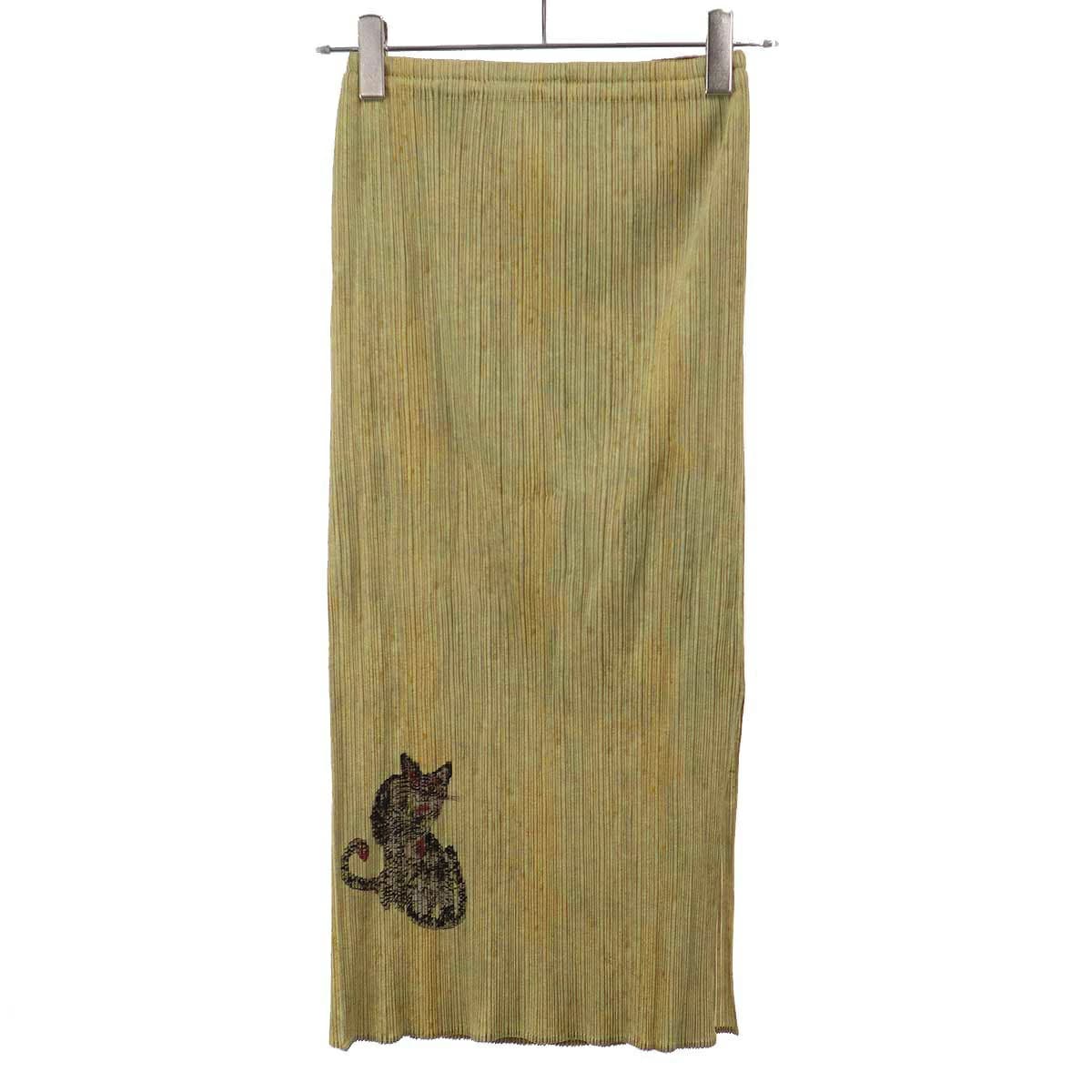 ISSEY MIYAKE プリーツプリーズ イッセイミヤケ 1998AW Tiger Cat Korean Folk Art Miwa 民画 虎 プリーツスカート PP83-JG713