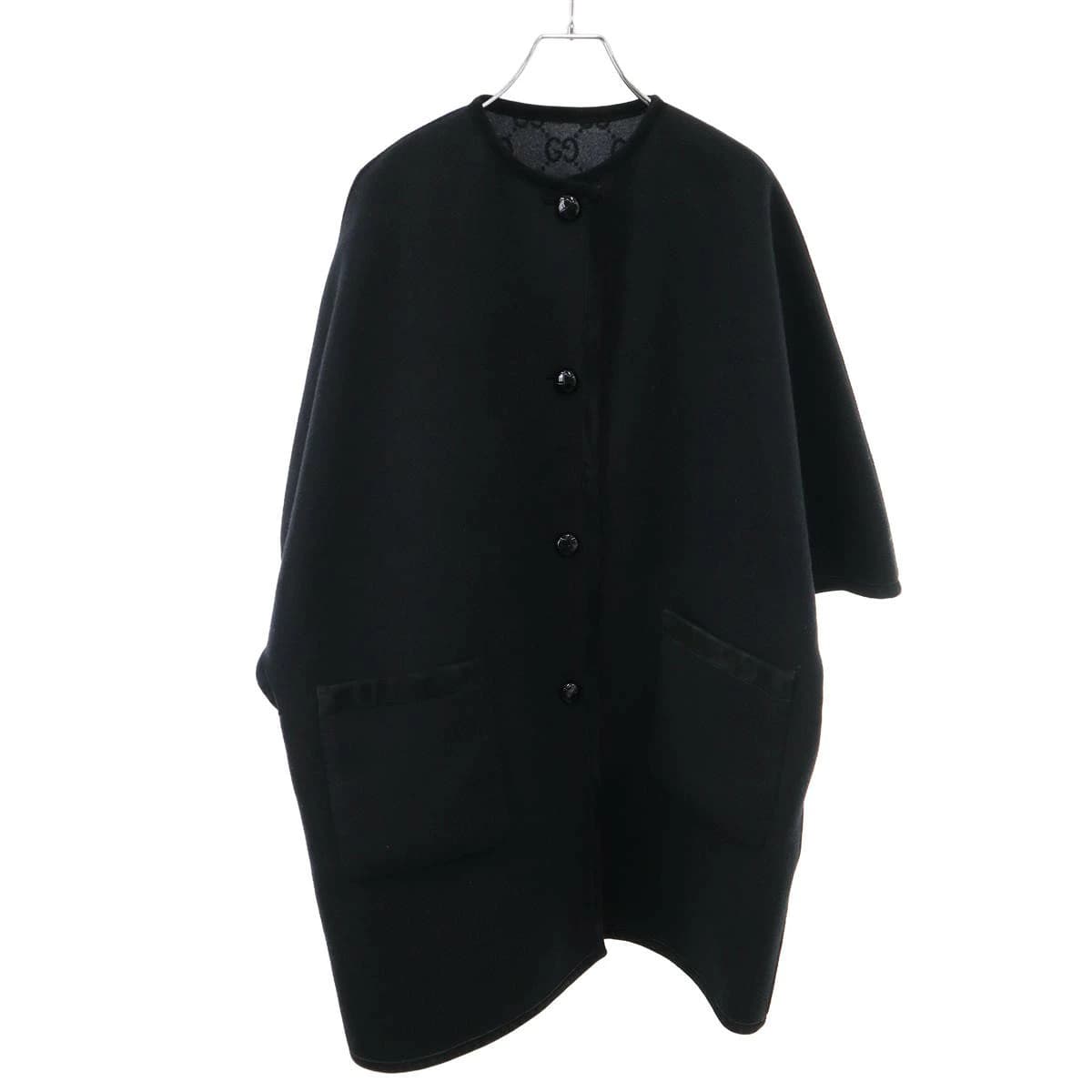 GUCCI グッチ 23AW GGリバーシブルノーカラーケープコート 715717