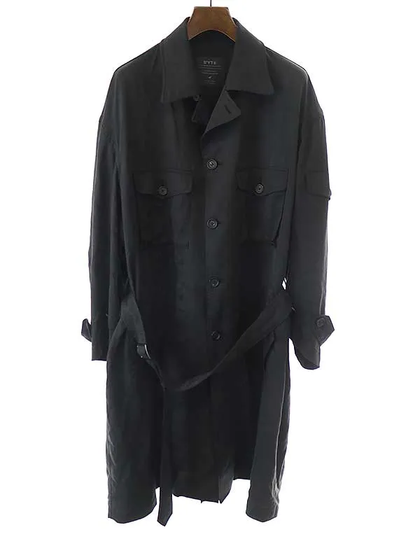 Yohji Yamamoto サイト バイ ヨウジヤマモト BIO-WASH LYOCELL TWILL OVERSIZE MILITARY COAT オーバーコート