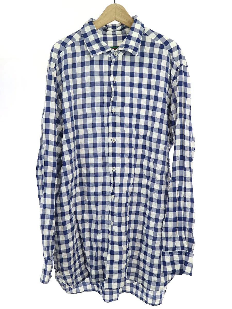 CASEY CASEY ケイシー ケイシー 17SS シワ加工オーバーサイズギンガムチェックシャツ