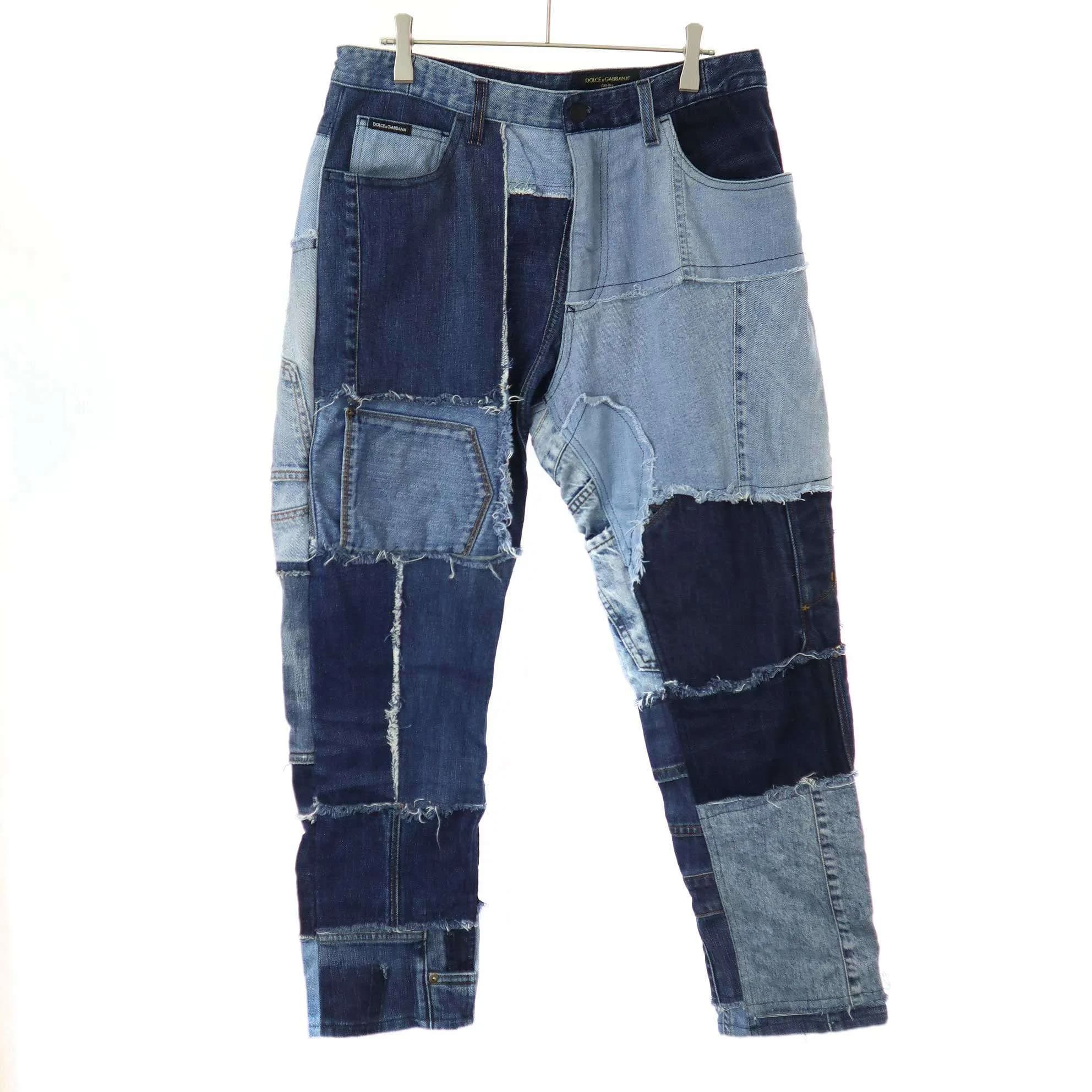 DOLCE&GABBANA ドルチェ&ガッバーナ 21SS CROPPED 再構築デザインデニムパンツ