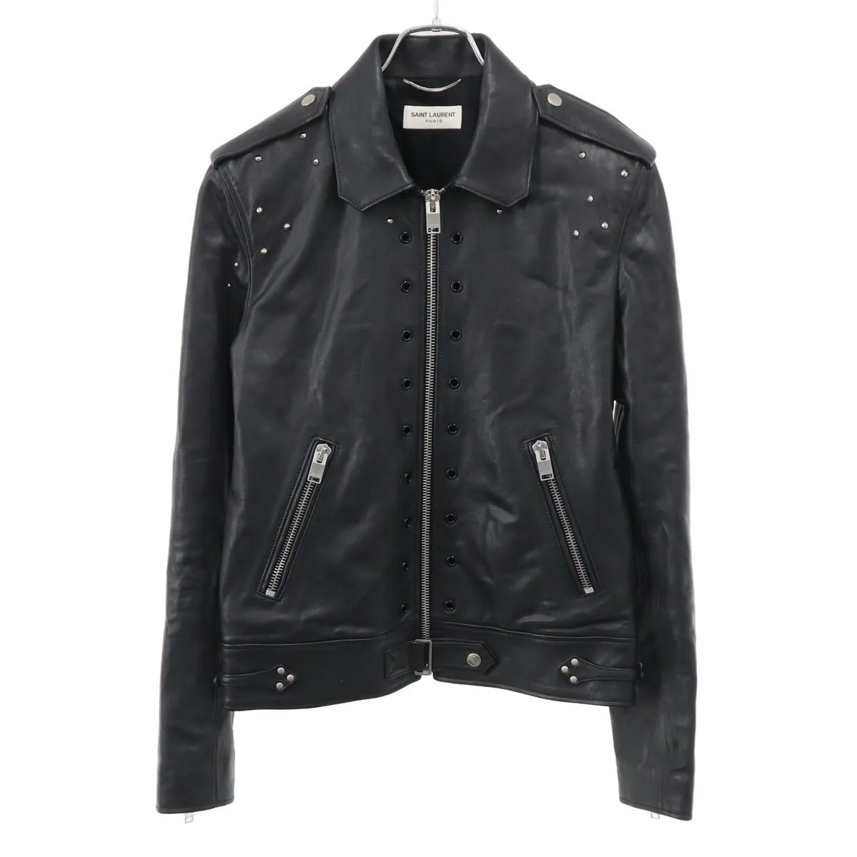 SAINT LAURENT サンローラン パリ 14SS スタッズ シングルレザーライダースジャケット 344669 Y5EC1