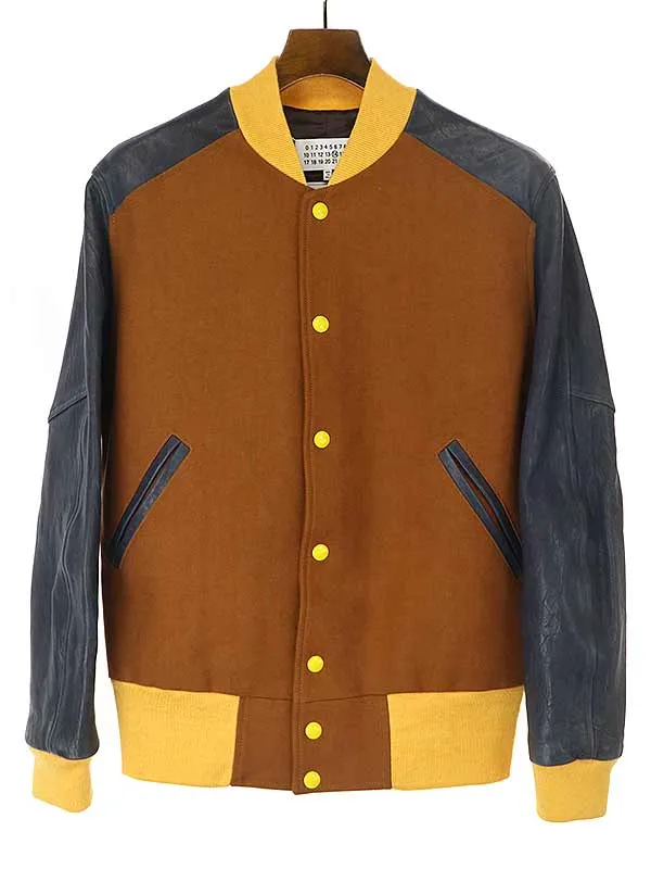 Maison Margiela メゾンマルタンマルジェラ14 16SS REPLICA VARSITY LEATHER JACKET スタジャン