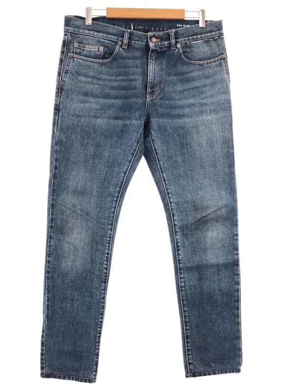 SAINT LAURENT サンローラン パリ D02 M/SK-LW ダメージポケットウォッシュデニムパンツ