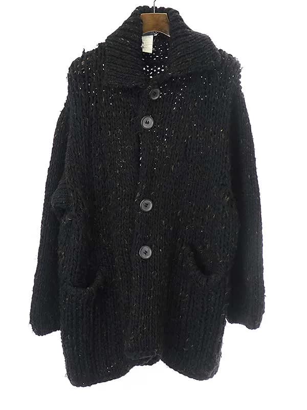 Yohji Yamamoto ヨウジヤマモトプールオム 2001AW ギャングスター期 ウールローゲージビッグニットジャケット