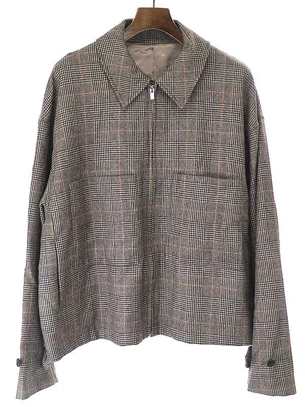 stein シュタイン 19AW チェック柄ジップアップジャケット