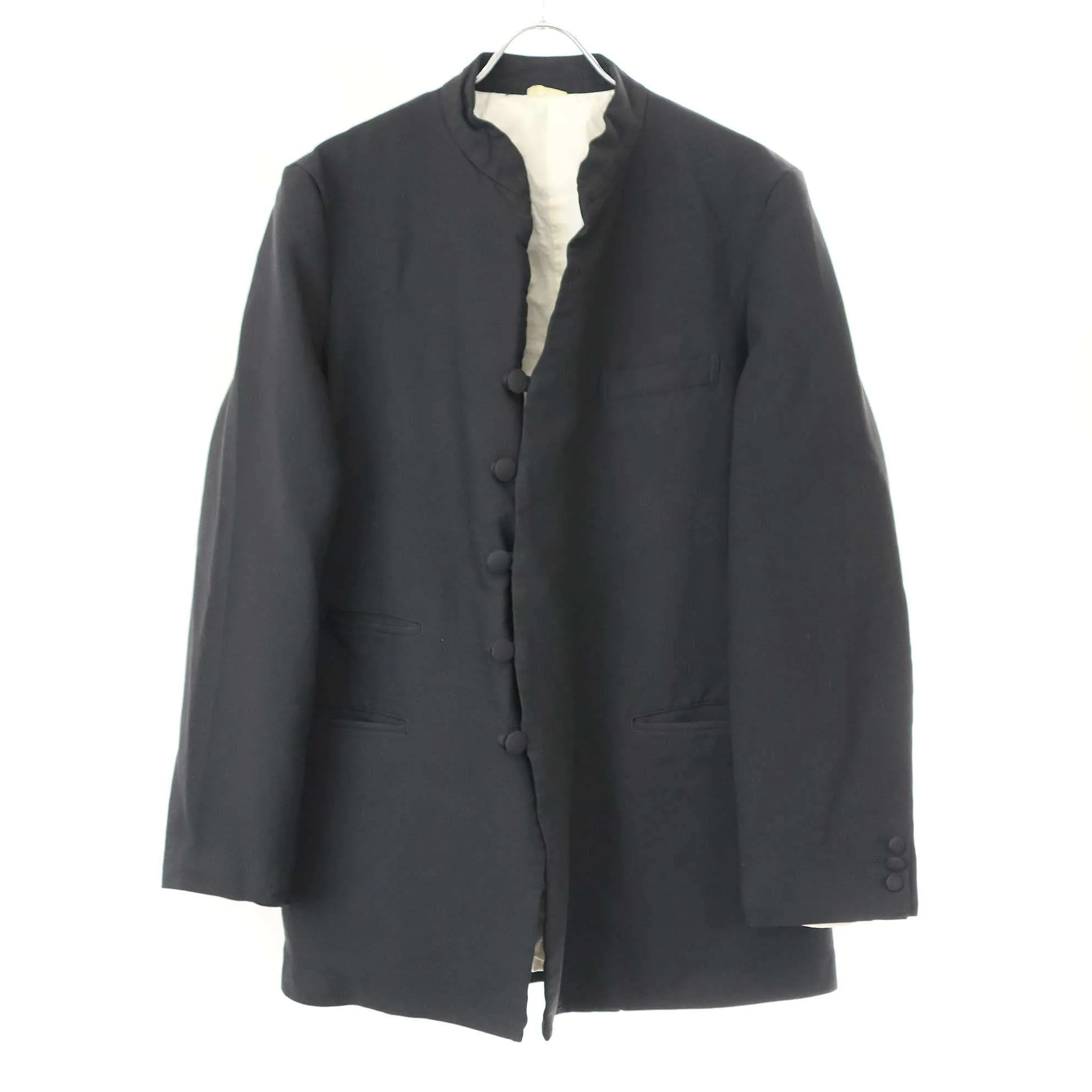 COMME des GARCONS コム デギャルソンオムプリュス 18SS エステル縮絨マオカラー包ボタンチャイナジャケット PA-J049