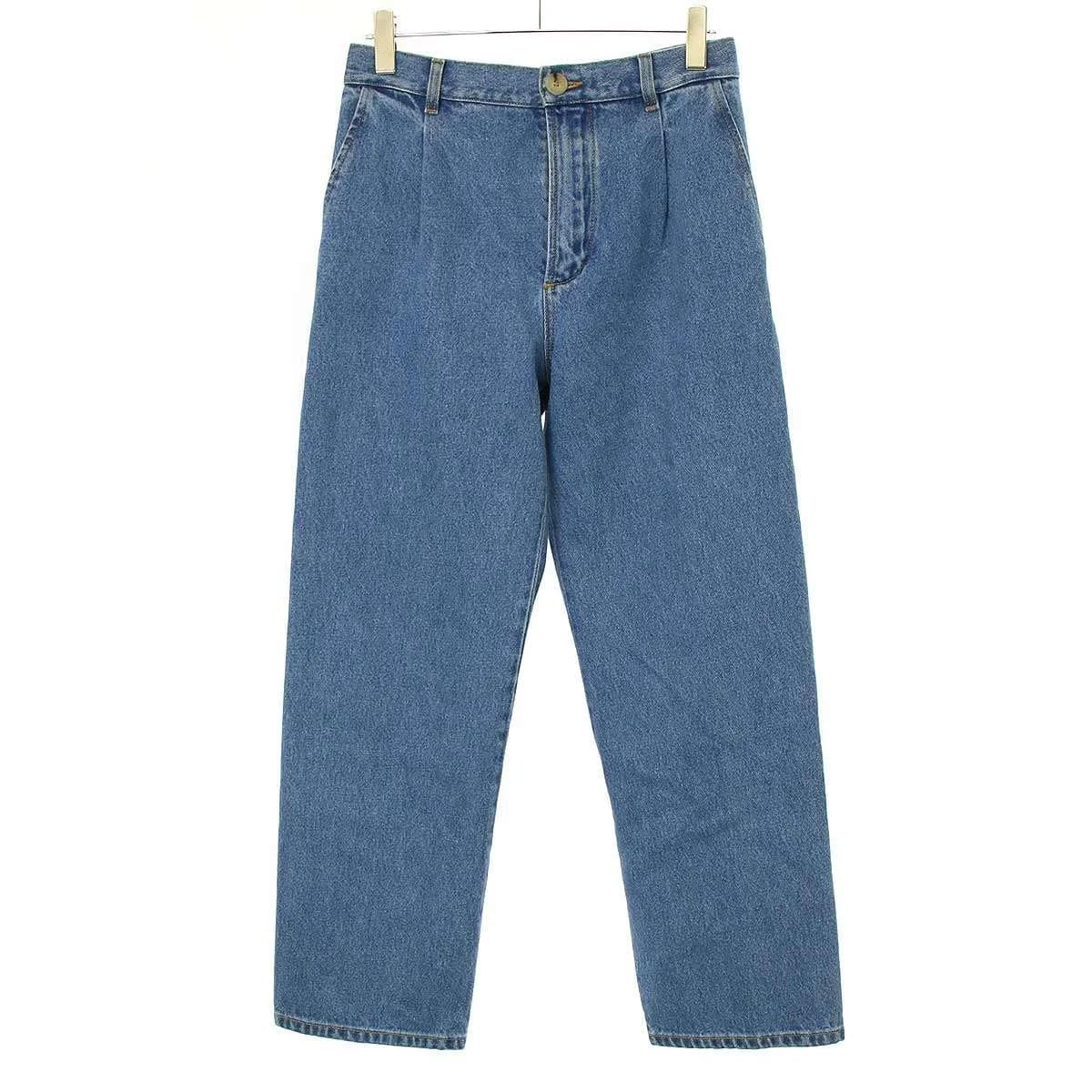 CristaSeya クリスタセヤ PLEATED TROUSERS 1タックデニムトラウザーパンツ