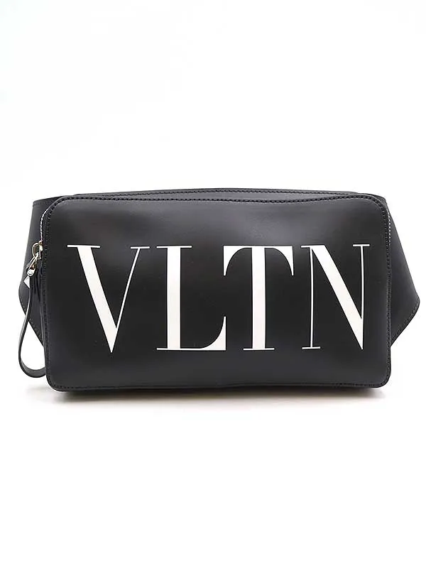 VALENTINO ヴァレンティノ VLTNロゴ レザーウエストバッグ