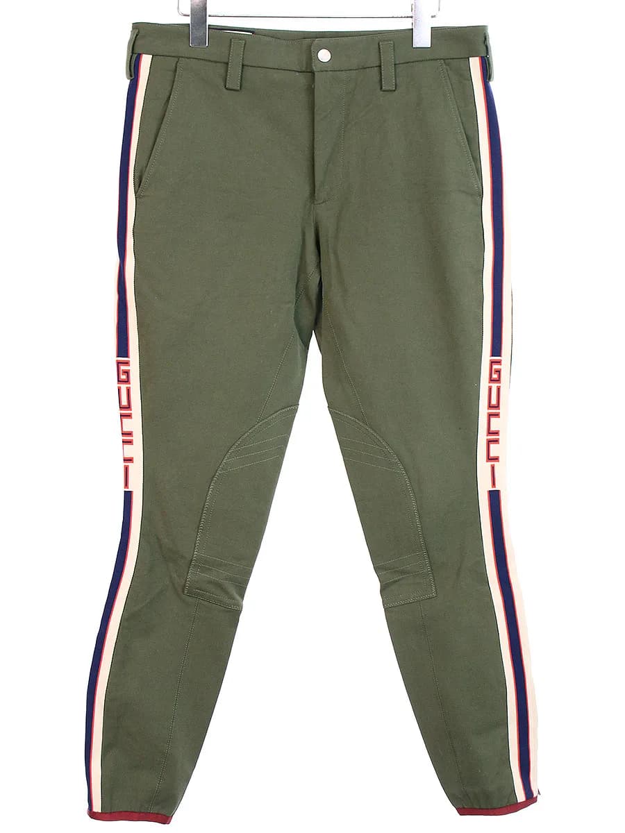 GUCCI グッチ 18SS サイドラインギャバジンストレッチパンツ