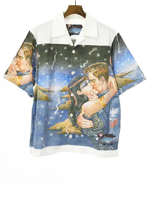 PRADA プラダ 16AW impossible true love オープンカラーシャツ