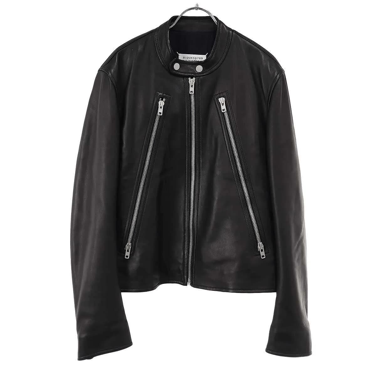 Maison Margiela メゾン マルジェラ 19AW 5-zip Leather Jacket 八の字 レザーライダースジャケット
