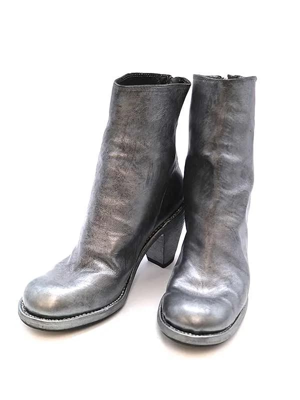 GUIDI グイディ シルバーコーティングバックジップヒールブーツ
