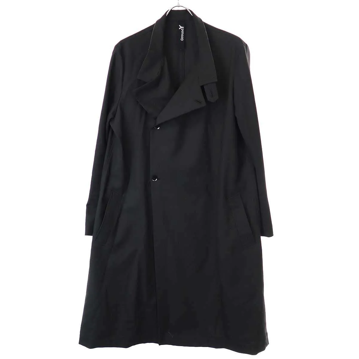 Yohji Yamamoto グラウンド ワイ スタンドカラーギャバジンロングコート