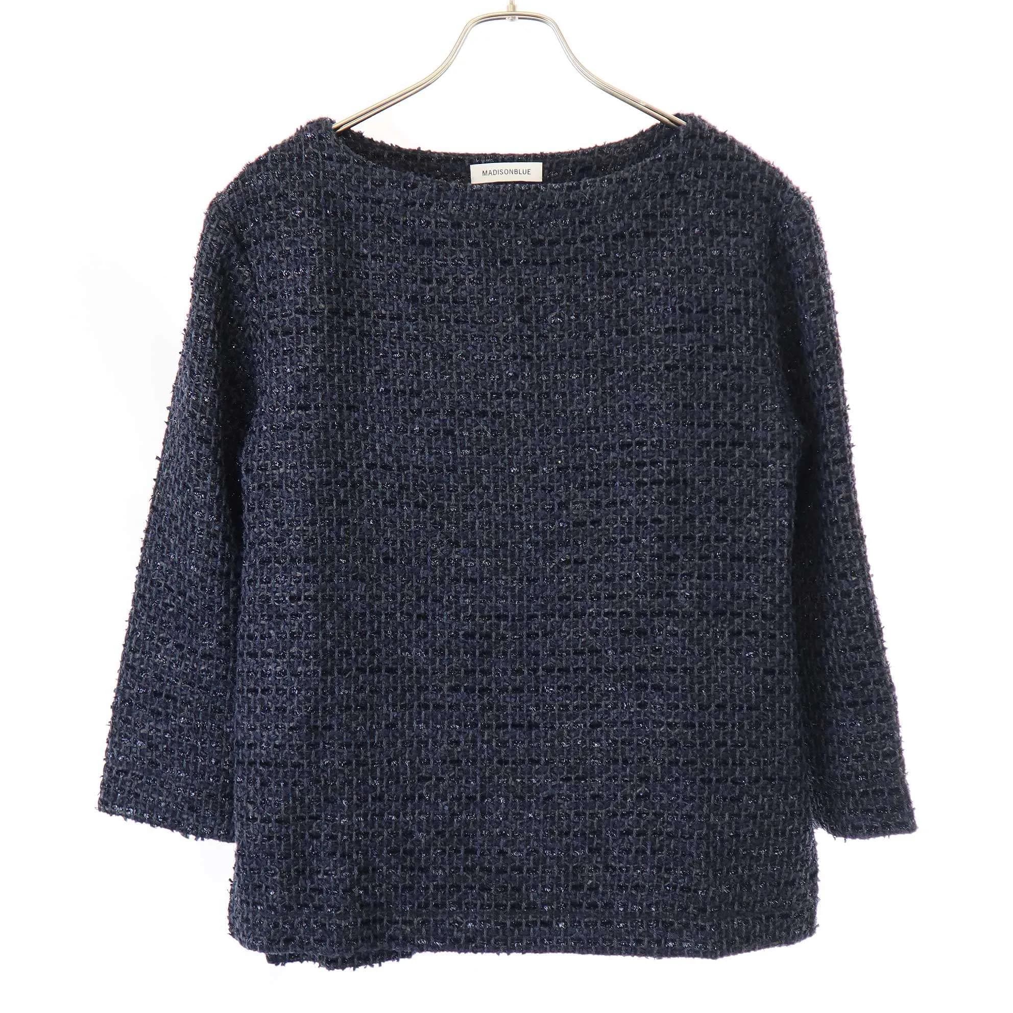 MADISON BLUE マディソンブルー 24AW BOAT NECK PO TWEED ファンシーツイードプルオーバー