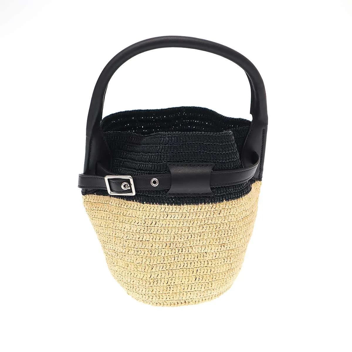 CELINE セリーヌ ビッグバッグ バケット ナノ ラフィアレザーショルダーバッグ