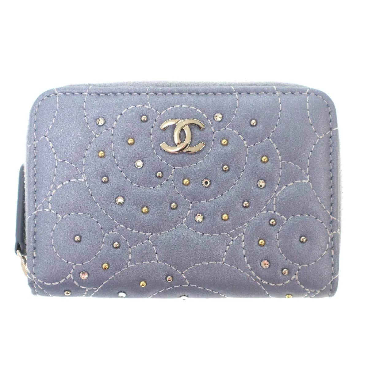 CHANEL シャネル Camellia Stone Coin Purse カメリアストーン コンパクトウォレット コインケース