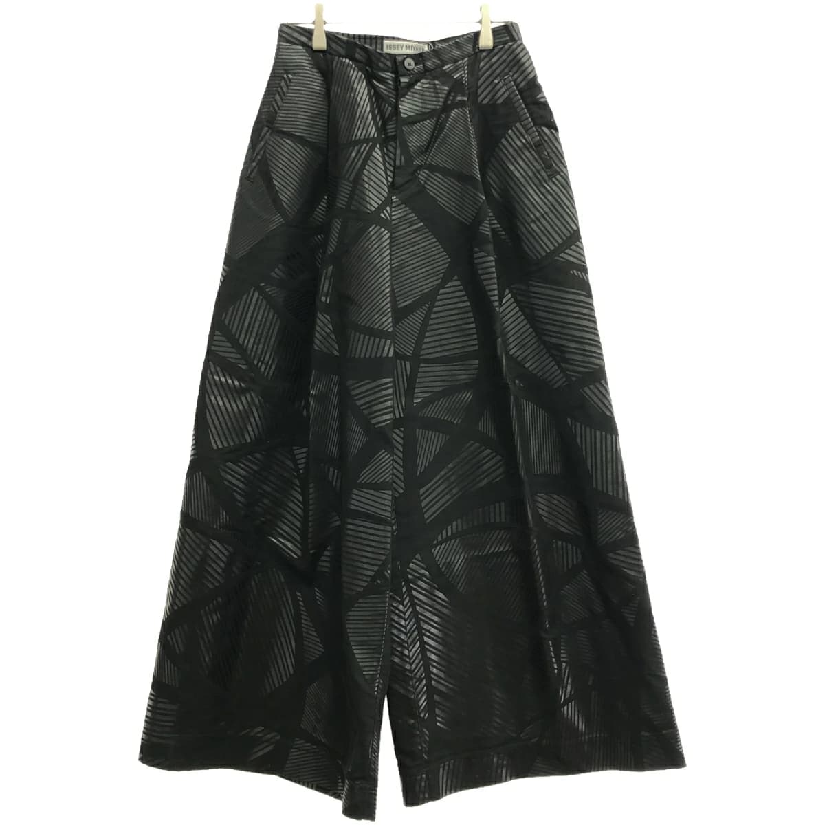 ISSEY MIYAKE イッセイミヤケ 14AW 幾何学プリントタックワイドパンツ IM44FF523