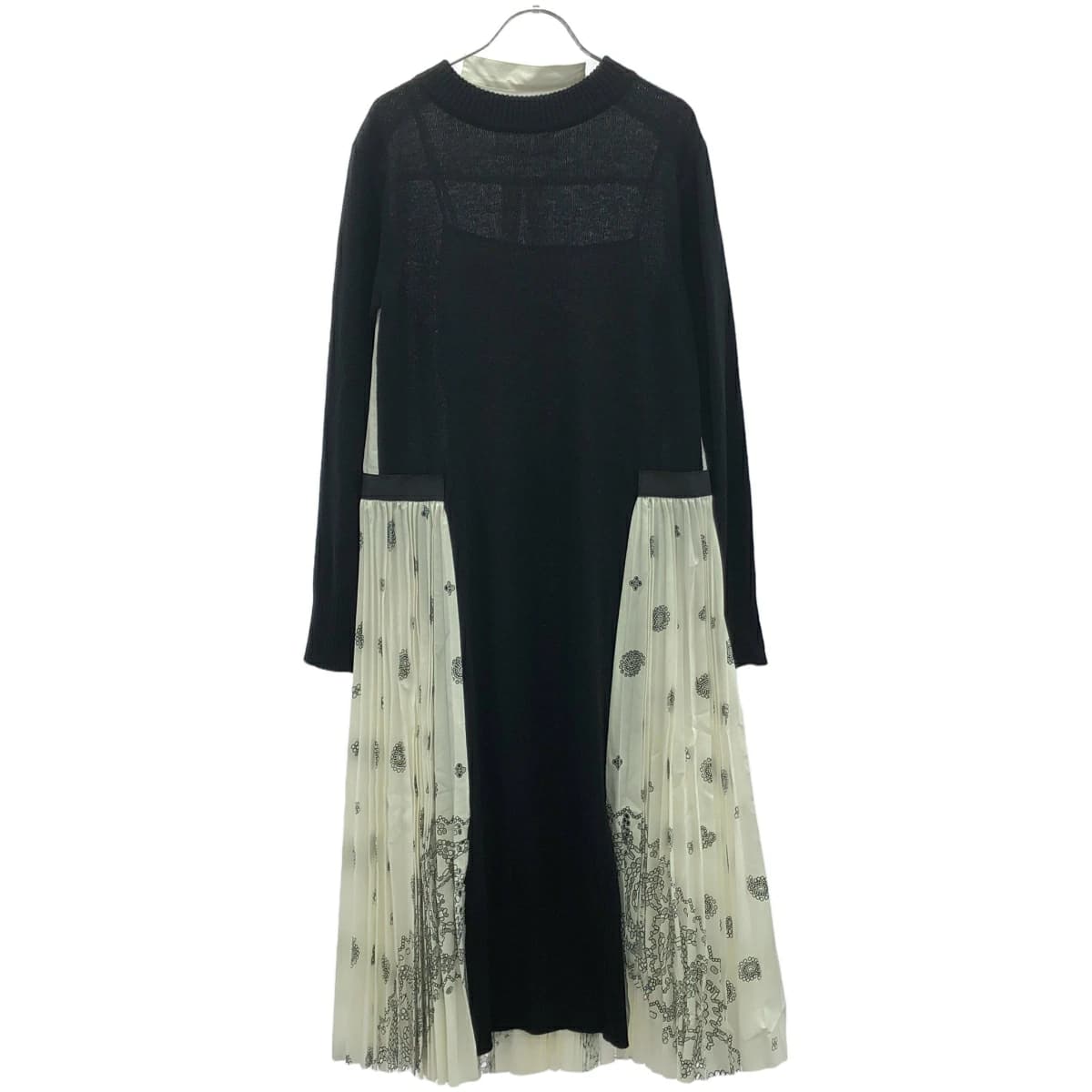 sacai サカイ 21AW ニットコンビカッティングレースドレスワンピース 21-05698