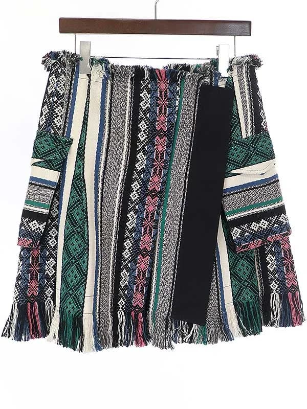 sacai サカイ 22SS Rug Jacquard Knit Skirt ラグジャガードニットスカート