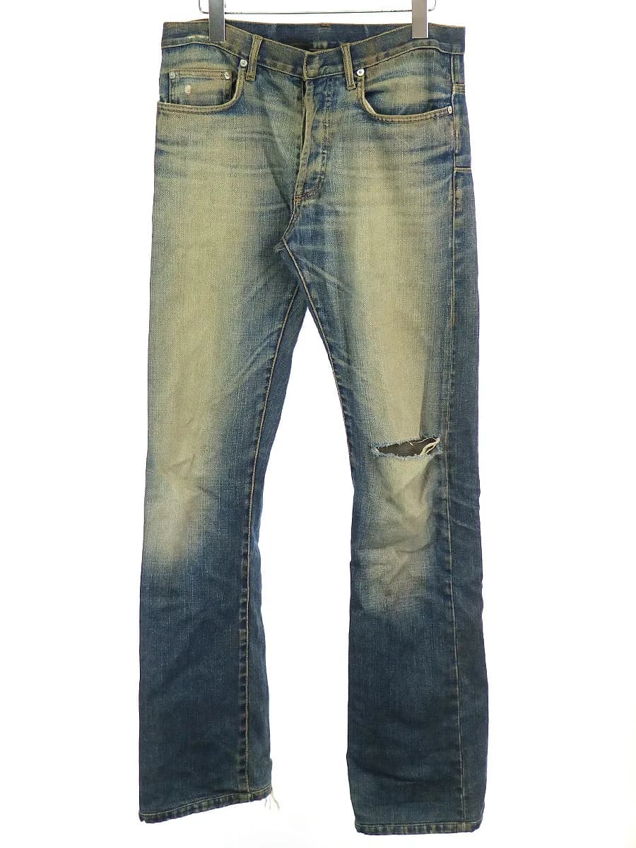 Dior HOMME ディオールオム 05AW 赤錆加工ボタンフライデニムパンツ