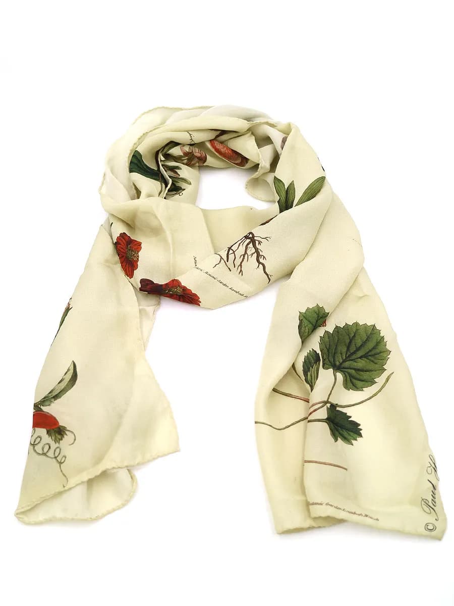 Paul Harnden ポールハーデン シューメーカーズ Print Silk Wide Scarf ボタニカルプリントシルクスカーフ
