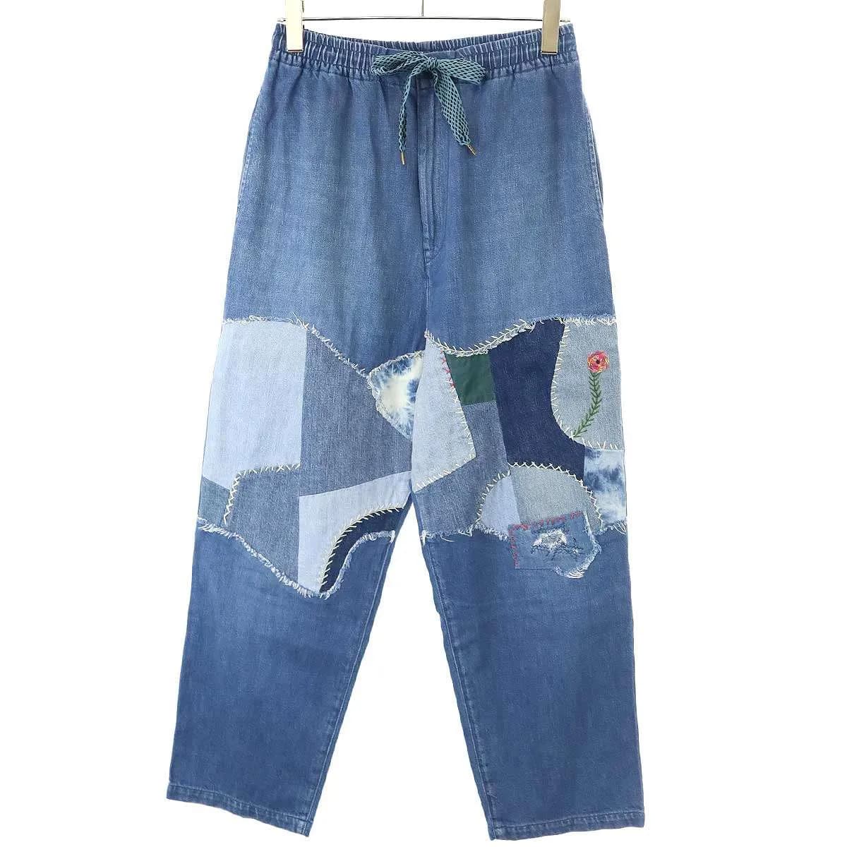 KAPITAL キャピタルカントリー Denim Remake Easy Pants パッチワーク刺繍 イージーデニムパンツ K2109LP007