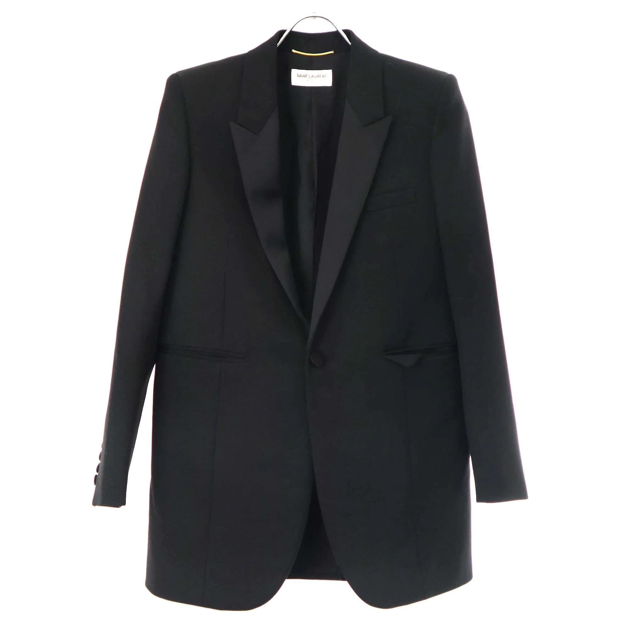 SAINT LAURENT サンローラン パリ サテンラペルスモーキングジャケット