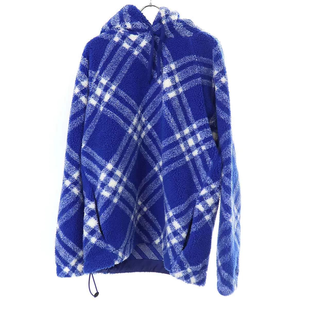 BURBERRY バーバリー 23AW Check Fleece Hoodie チェックフリースパーカー 8077523