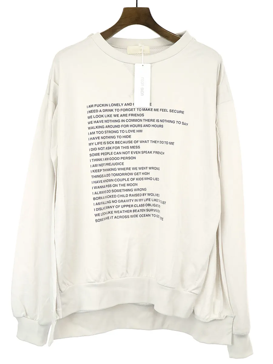 NEON SIGN ネオンサイン 19SS TRIPLE MIX SWEAT "POEM&SICK" スウェットトレーナー