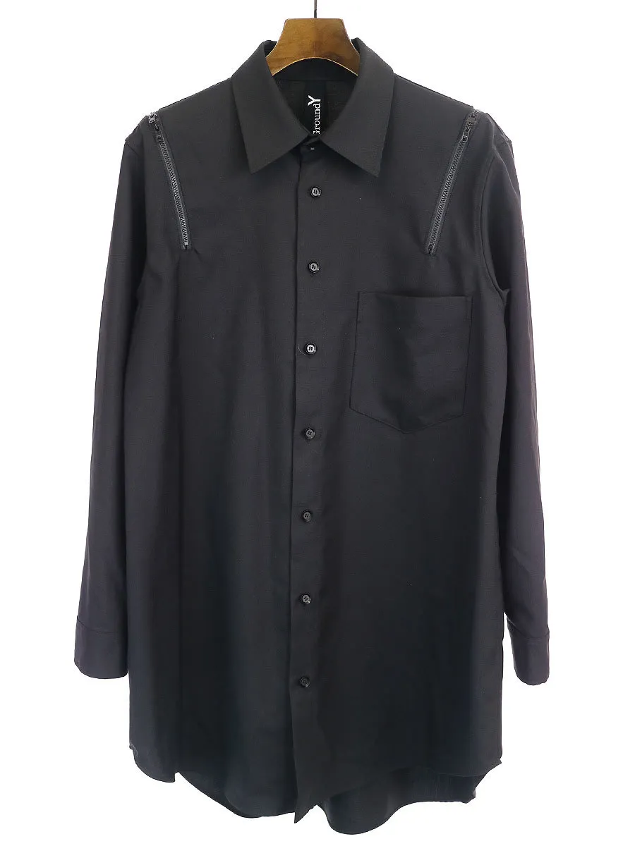 Yohji Yamamoto グラウンド ワイ 19AW Zipper shirt ジップデザインシャツジャケット