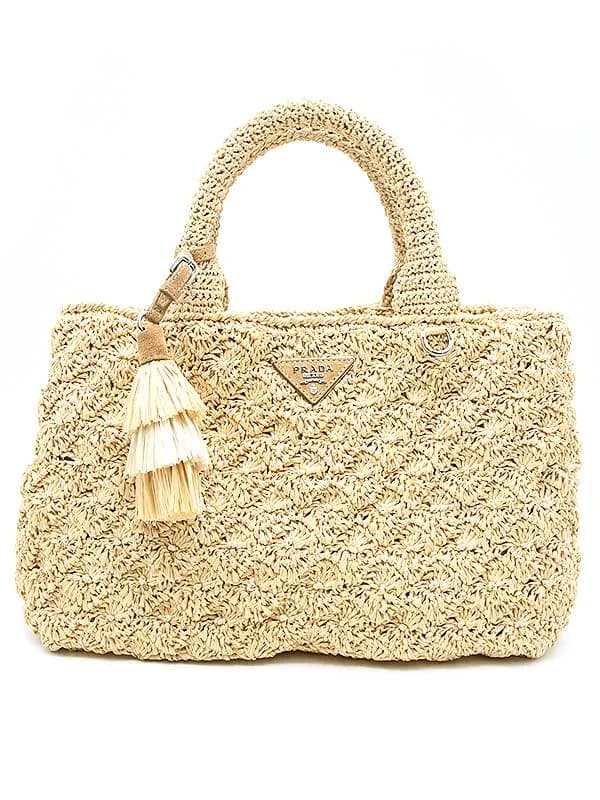 PRADA プラダ CANAPA カナパ ラフィア 2WAYショルダーバッグ