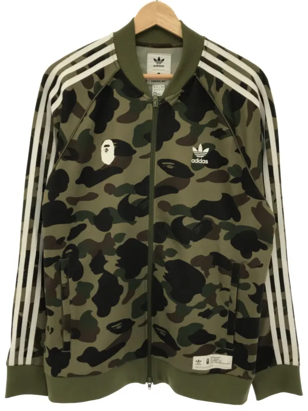 A BATHING APE ディダスオリジナル バイ ベイプ DP0183 18AW カモフラプリントジップアップトラックジャケット