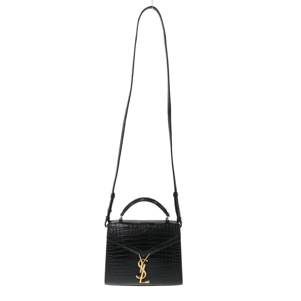 SAINT LAURENT サンローラン パリ Cassandre Bag カサンドラ ミニ クロコエンボス トップハンドル ショルダーバッグ 623930