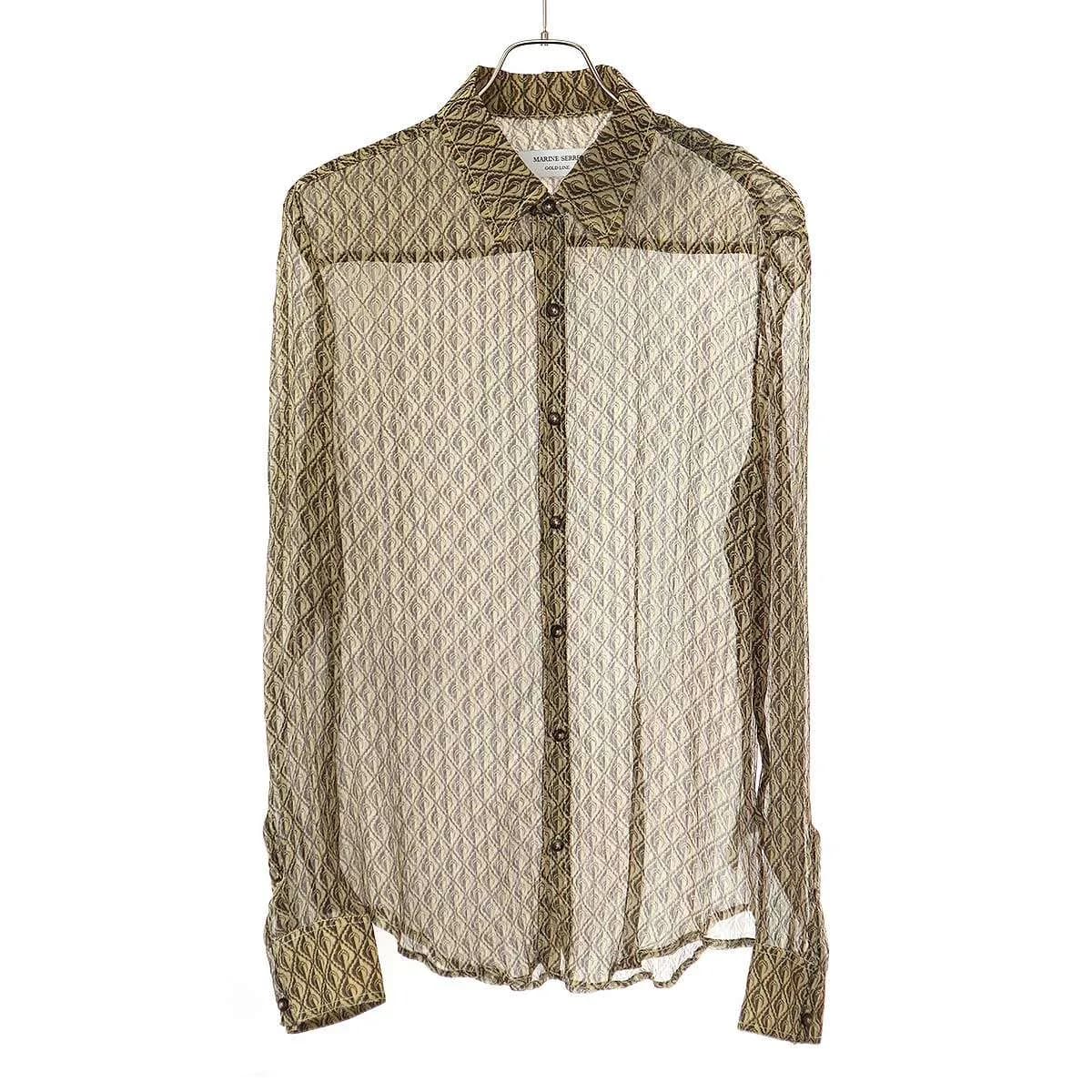 MARINE SERRE マリーン セル Moon Diamond Silk Shirt ムーンダイヤモンドシルクシャツ