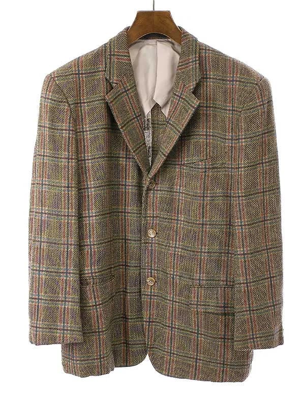 COMME des GARCONS コム デギャルソンオムプリュス 1993SS 初期 ウールナイロン3Bチェックテーラードジャケット